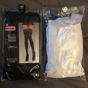 FREE W/ PURCHASE - Satin Bow Thigh High Tights